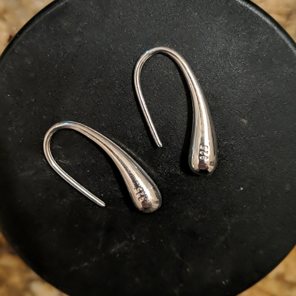 Silver Drop Earrings - Picture 2 of 4